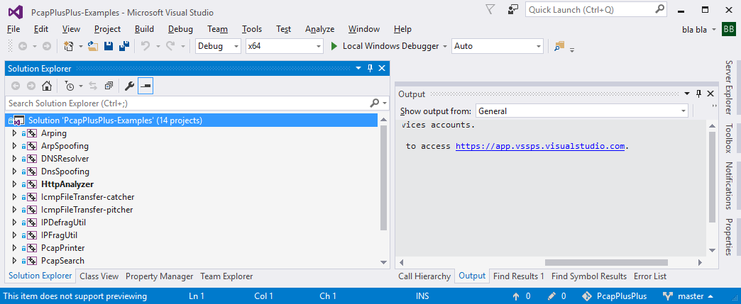 PcapPlusPlus Visual Studio example solution