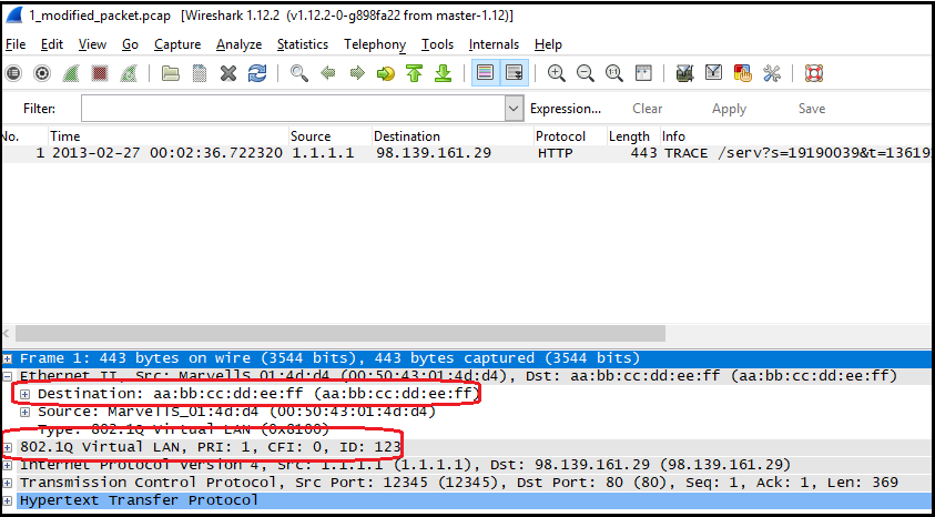 viewing mac address wireshark pcap